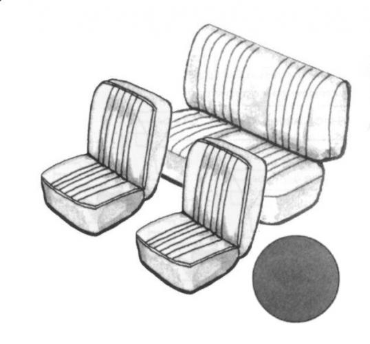 Sitzbezug Set schwarz ohne Kopfteil glatt Bild 1