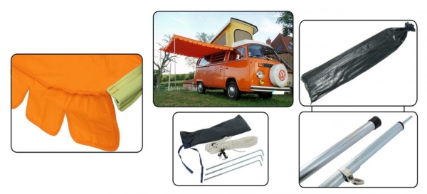 Camping Vorzelt orange | T1 | T2
