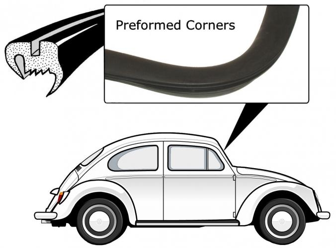 VW Käfer Dichtung Frontscheibe vorgeformt ohne Zierleisten Profil