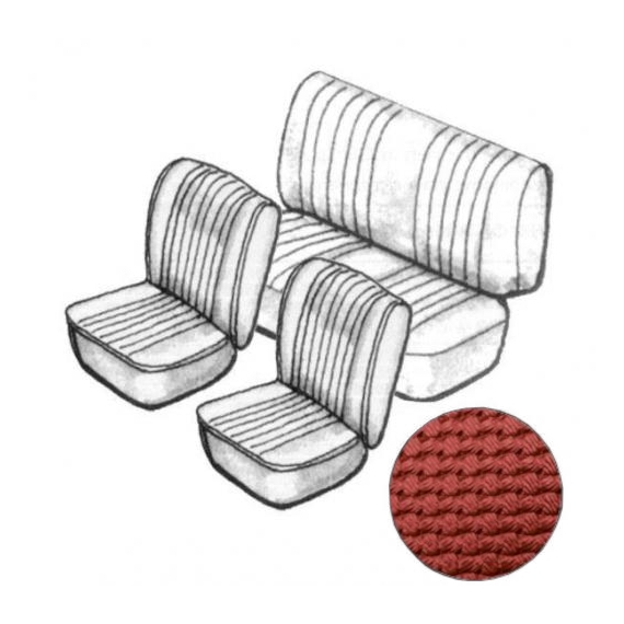 Sitzbezug Set rot ohne Kopfteil Korbmuster