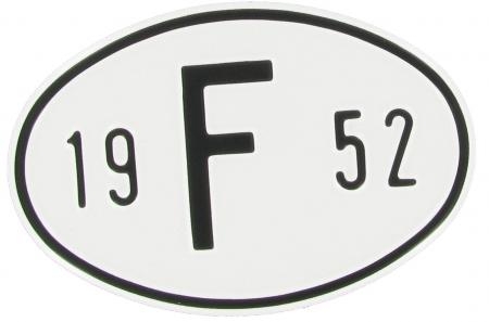VW Käfer Länderkennzeichen "F 1952" | Frankreich 1952