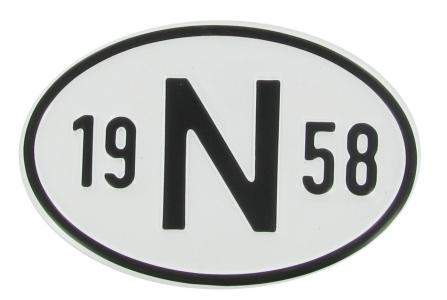 VW Käfer Länderkennzeichen "N 1958" | Norwegen 1958