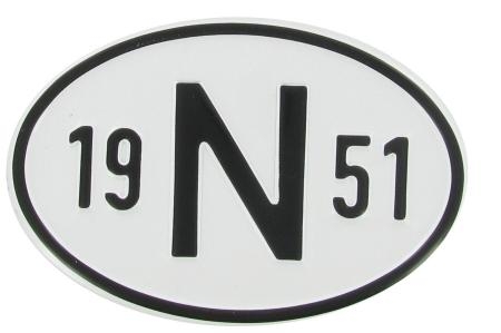 VW Käfer Länderkennzeichen "N 1951" | Norwegen 1951