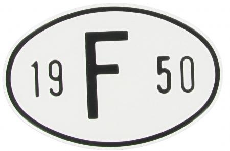 VW Käfer Länderkennzeichen "F 1950" | Frankreich 1950