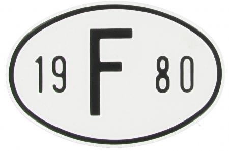VW Käfer Länderkennzeichen "F 1980" | Frankreich 1980
