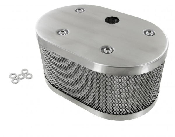 VW Käfer Edelstahl Luftfilter `Classic Style` mit Entlüftungsloch (einzeln)
