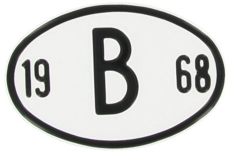 VW Käfer Länderkennzeichen "B 1968" | Belgien 1968