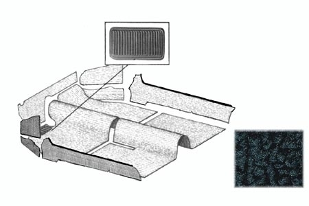 Cabrio Innenraum Teppich Set schwarz Bild 1