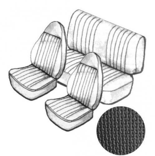 Sitzbezug Set schwarz mit Kopfteil grobmaschig Bild 1