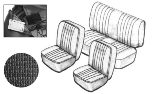 Sitzbezug Set schwarz ohne Kopfteil grobmaschig Bild 1