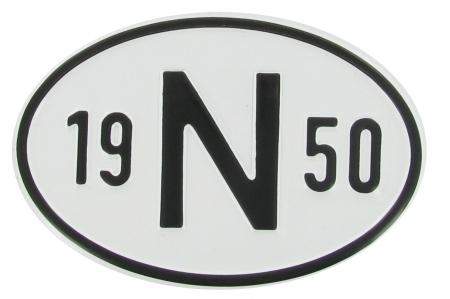 VW Käfer Länderkennzeichen "N 1950" | Norwegen 1950