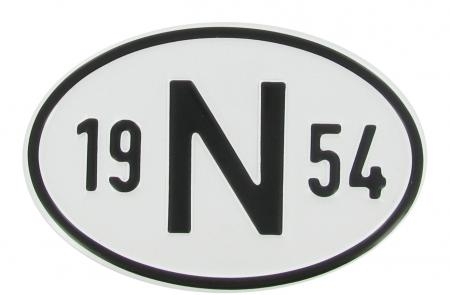 VW Käfer Länderkennzeichen "N 1954" | Norwegen 1954